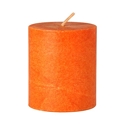 Bütic GmbH durchgefärbte Stumpenkerzen, Stearin-Kerzen in 50mm Durchmesser, Farbe:Orange, Größe:65mm hoch von Bütic GmbH