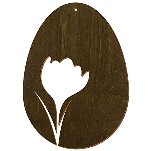 Bunte Holz Motiv-Ostereier V2 - Haselnuss - Basteln Deko für Ostern, Motivauswahl:Osterei Motiv 15, Höhe (Size):7cm hoch von Bütic GmbH