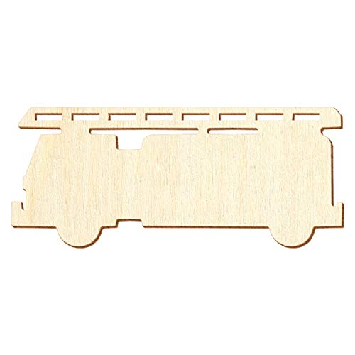 Holz Feuerwehrauto - Deko Basteln 3-50cm, Größe:10cm, Pack mit:50 Stück von Bütic GmbH