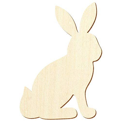 Holz Häschen Hase sitzend V1-3-50cm Streudeko Basteln Deko Wanddeko, Größe:5cm, Pack mit:100 Stück von Bütic GmbH