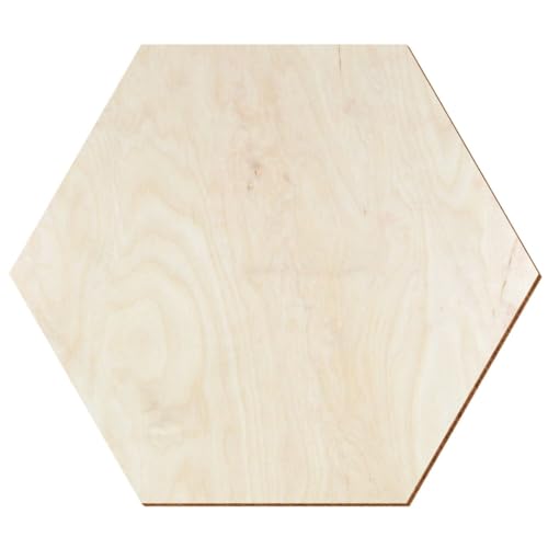 Holz Hexagon Birke natur - beidseitig farblos lackiert, Deko und Basteln, 3-50cm aus 3mm Birkensperrholz, einzeln oder im Set erhältlich, Größe:3cm, Pack mit:100 Stück von Bütic GmbH