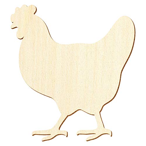 Holz Huhn - Deko Basteln 3-50cm, Größe:10cm, Pack mit:10 Stück von Bütic GmbH