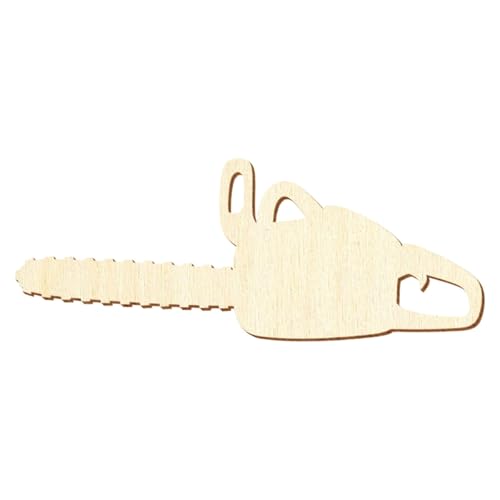 Holz Kettensäge - Deko Basteln 5-50cm, Größe:18cm, Pack mit:10 Stück von Bütic GmbH