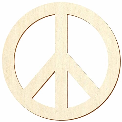 Holz Peacezeichen Friedenssymbol - Deko Basteln 5-50cm, Durchmesser:Ø 6cm, Pack mit:100 Stück von Bütic GmbH