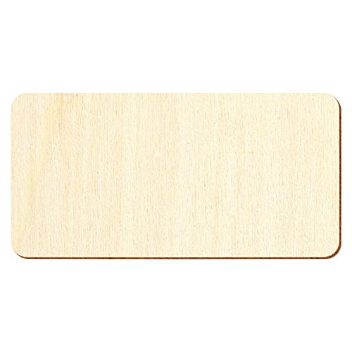 Holz Rechtecke mit abgerundeten Ecken - 2x1cm - 50x25cm Basteln Deko, Pack mit:100 Stück, Höhe x Breite:8x4cm von Bütic GmbH