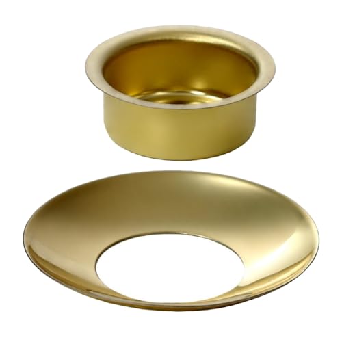 Kerzenhalter Messing 10-22mm - Tüllen und Tropfenfänger messing - einzeln oder als Set für 10mm, 12mm, 14mm, 17mm, 20mm und 22mm Kerzen, Größe:17mm Set - Tülle + Fänger, Anzahl:10 Stück von Bütic GmbH