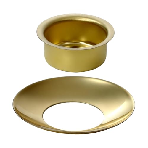 Kerzenhalter Messing 10-22mm - Tüllen und Tropfenfänger messing - einzeln oder als Set für 10mm, 12mm, 14mm, 17mm, 20mm und 22mm Kerzen, Größe:14mm Set - Tülle + Fänger, Anzahl:10 Stück von Bütic GmbH