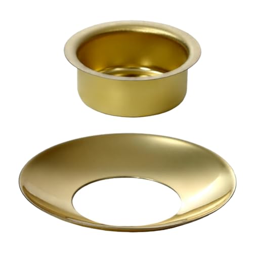 Kerzenhalter Messing 10-22mm - Tüllen und Tropfenfänger messing - einzeln oder als Set für 10mm, 12mm, 14mm, 17mm, 20mm und 22mm Kerzen, Größe:22mm Set - Tülle + Fänger, Anzahl:10 Stück von Bütic GmbH