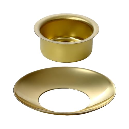 Kerzenhalter Messing 10-22mm - Tüllen und Tropfenfänger messing - einzeln oder als Set für 10mm, 12mm, 14mm, 17mm, 20mm und 22mm Kerzen, Größe:12mm Set - Tülle + Fänger, Anzahl:25 Stück von Bütic GmbH