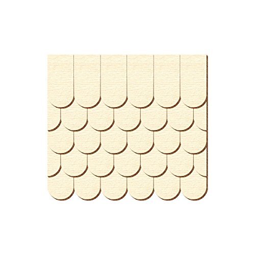 Sperrholz Schindeln - halbrund - Biberschwanz - Größen- und Mengenauswahl, Schindelgröße:25mm x 12.5mm, Pack mit:250 Stück von Bütic GmbH