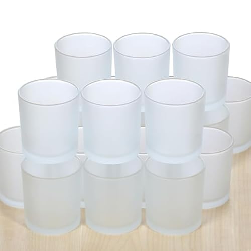 gefrostetes Votivglas Teelichtgläser Ø 70mm Teelichter Windlicht Teelicht, Größe:20er Set von Bütic GmbH