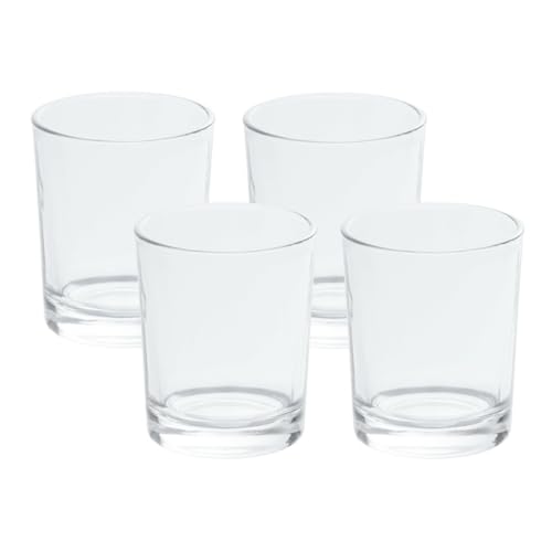 klare Teelichtgläser hoch für 40mm Teelichter Votivglas Glas Windlicht Teelicht, Größe:4er Set von Bütic GmbH