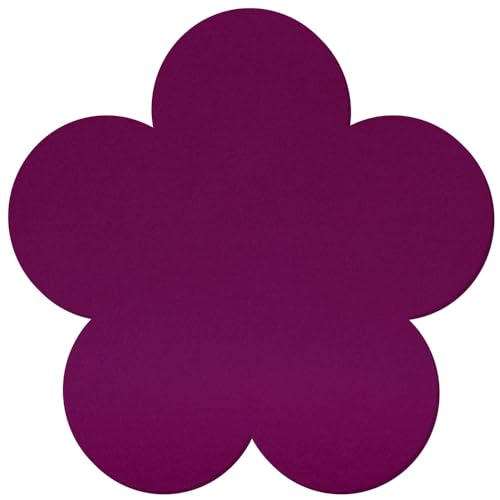 Aubergine-farbener Filz Untersetzer Blume V2 - Deko Basteln 3-60 cm, Pack mit:1 Stück, Höhe x Breite:10x10cm von Bütic GmbH