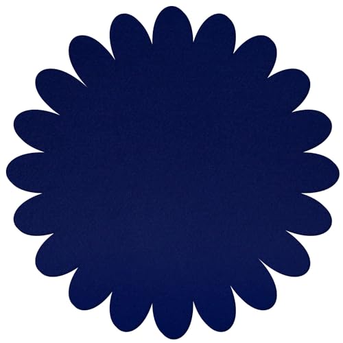 Blauer Filz Untersetzer Blume V3 - Deko Basteln 3-60 cm, Pack mit:100 Stück, Höhe x Breite:15x15cm von Bütic