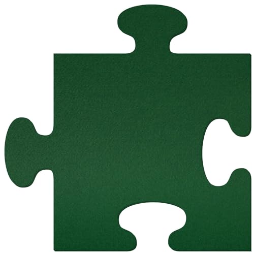 Dunkelgrünes Filz Puzzleteil - Deko Basteln 3-60 cm, Pack mit:10 Stück, Höhe x Breite:14x14cm von Bütic