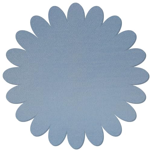 Hellblauer Filz Untersetzer Blume V3 - Deko Basteln 3-60 cm, Pack mit:10 Stück, Höhe x Breite:53x53cm von Bütic