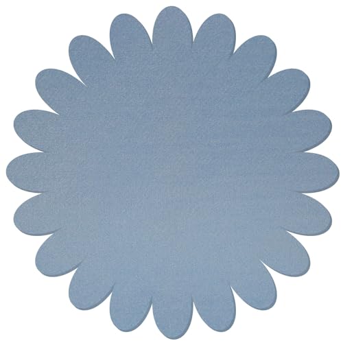 Hellblauer Filz Untersetzer Blume V3 - Deko Basteln 3-60 cm, Pack mit:25 Stück, Höhe x Breite:49x49cm von Bütic