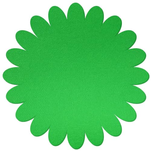 Hellgrüner Filz Untersetzer Blume V3 - Deko Basteln 3-60 cm, Pack mit:100 Stück, Höhe x Breite:26x26cm von Bütic