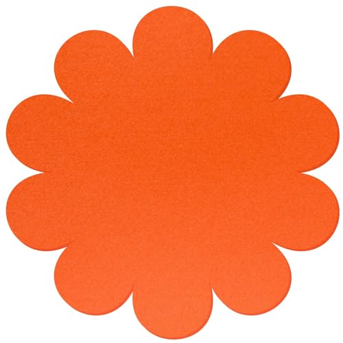 Oranger Filz Untersetzer Blume V1 - Deko Basteln 3-60 cm, Pack mit:25 Stück, Höhe x Breite:35x35cm von Bütic