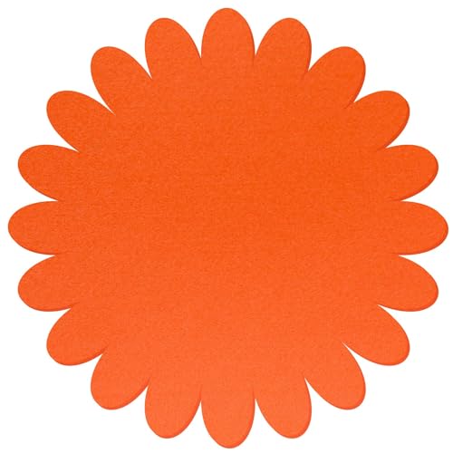 Oranger Filz Untersetzer Blume V3 - Deko Basteln 3-60 cm, Pack mit:10 Stück, Höhe x Breite:43x43cm von Bütic