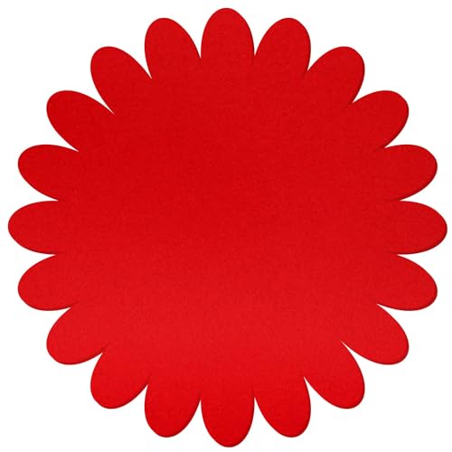 Roter Filz Untersetzer Blume V3 - Deko Basteln 3-60 cm, Pack mit:25 Stück, Höhe x Breite:27x27cm von Bütic