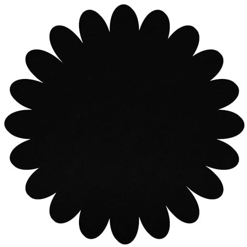Schwarzer Filz Untersetzer Blume V3 - Deko Basteln 3-60 cm, Pack mit:100 Stück, Höhe x Breite:14x14cm von Bütic