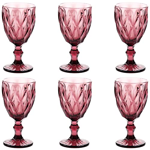 Büttner Art of Living since 1893 Weinglas Trinkglas Wasserglas mit Stiel Weissweingläser Rotweingläser Spülmaschinenfest durchgefärbt robust 240ml (6 tlg.) Violett von Büttner Art of Living since 1893