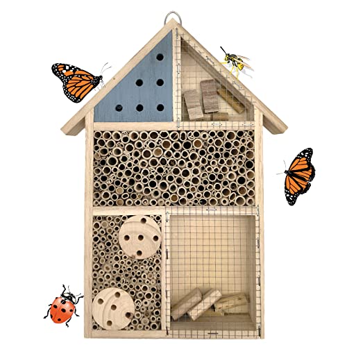 Büttner Insektenhotel 25x35x4cm Insektenhaus Nisthilfe Bienenhotel Hummelhotel Garten Kein Bausatz Insekten Hotel Insektenhotel für Hummel Käfer Holz Natur unbehandelt von Büttner Art of Living since 1893