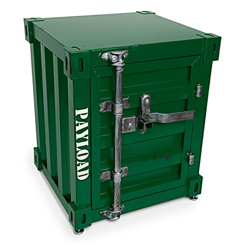 Büttner Beistelltisch Couchtisch Nachttisch Hocker Schrank Kasten Spind mit Stauraum im Industrie Design Container Look aus Metall 40 x 38 x 48 cm - Grün von Büttner Art of Living since 1893