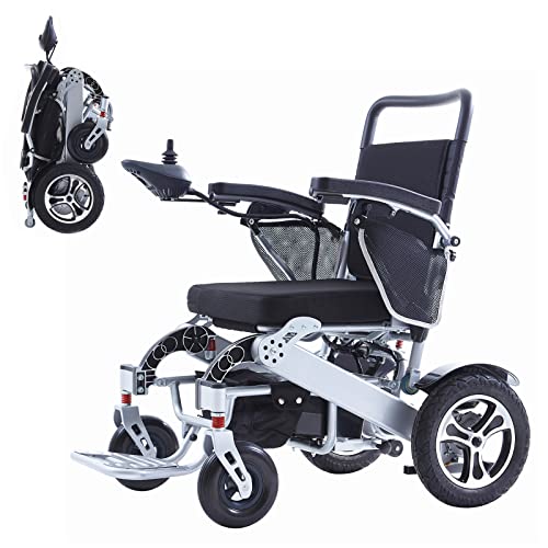 Bueuwe Rollstuhl Elektrisch Faltbar Leicht Elektrorollstuhl, Elektrischer Rollstuhl für Drinnen und Auf Reisen, Faltbarer Rollstuhl mit Elektroantrieb, Hohe Reichweite, Unterstützung 150 Kg, Silber Bueuwe Rollstuhl Elektrisch Faltbar Leicht Elektrorollstuhl, Elektrischer Rollstuhl für Drinnen und Auf Reisen, Faltbarer Rollstuhl mit Elektroantrieb, Hohe Reichweite, Unterstützung 150 Kg, Silber von Bueuwe