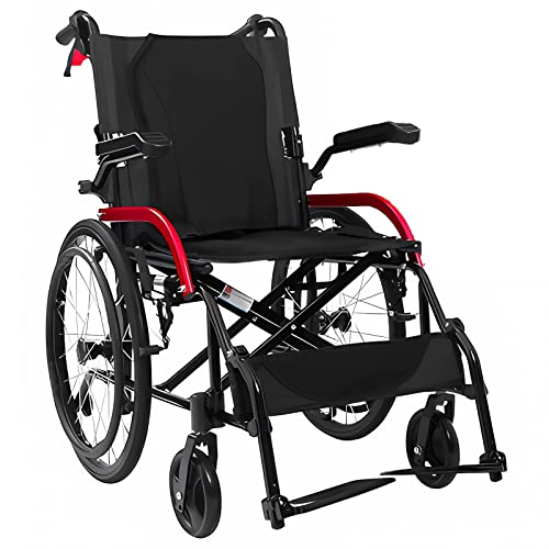 Bueuwe Rollstuhl Faltbar Leicht Aktivrollstuhl, Ultraleicht Rollstühle mit Selbstantrieb, Reiserollstuhl für die Wohnung und Unterwegs, Sitzbreite 46 cm, Aluminium,Schwarz,Niedrige Rückenlehne Bueuwe Rollstuhl Faltbar Leicht Aktivrollstuhl, Ultraleicht Rollstühle mit Selbstantrieb, Reiserollstuhl für die Wohnung und Unterwegs, Sitzbreite 46 cm, Aluminium,Schwarz,Niedrige Rückenlehne von Bueuwe