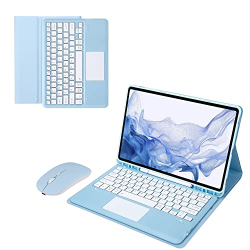 Bueuwe Tastatur Hülle für Samsung Galaxy Tab S7 FE/S7 Plus/S8+ 12,4 Zoll – Abnehmbare Kabellose Tastatur Mit S Pen-Halterung, Bluetooth-Maus,Blue with toupad Bueuwe Tastatur Hülle für Samsung Galaxy Tab S7 FE/S7 Plus/S8+ 12,4 Zoll – Abnehmbare Kabellose Tastatur Mit S Pen-Halterung, Bluetooth-Maus,Blue with toupad von Bueuwe