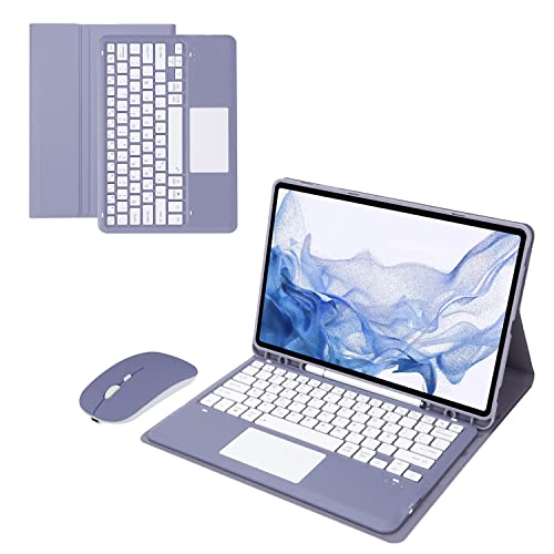 Bueuwe Tastatur Hülle für Samsung Galaxy Tab S7 FE/S7 Plus/S8+ 12,4 Zoll – Abnehmbare Kabellose Tastatur Mit S Pen-Halterung, Bluetooth-Maus,Purple with toupad Bueuwe Tastatur Hülle für Samsung Galaxy Tab S7 FE/S7 Plus/S8+ 12,4 Zoll – Abnehmbare Kabellose Tastatur Mit S Pen-Halterung, Bluetooth-Maus,Purple with toupad von Bueuwe