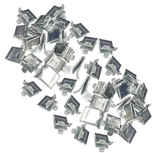 Bueyfolt Verstellbare Stahl-Pilaster-Regalstütz-Clips – 40 Stück, Zink-Finish, Silber, Wandhalterung von Bueyfolt