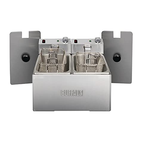 Buffalo DB203 Doppelfritteuse, 6L Kapazität, 29.5cm x 36cm x 41cm von Buffalo