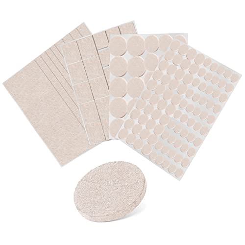BufferABC Premium Filzgleiter Selbstklebend, Stark Klebendes Filzgleiter für Stühle, Profi Möbelschoner Filz Stuhlgleiter - 166 Teile 9 Größen Möbelgleiter Set ( (Beige) von BufferABC