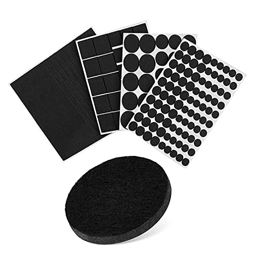 BufferABC Premium Filzgleiter Selbstklebend, Stark Klebendes Filzgleiter für Stühle, Profi Möbelschoner Filz Stuhlgleiter - 166 Teile 9 Größen Möbelgleiter Set ((Schwarz) von BufferABC