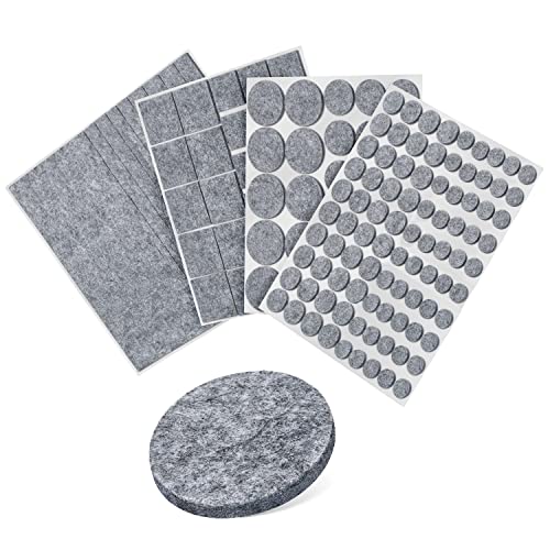 BufferABC Premium Filzgleiter Selbstklebend, Stark Klebendes Filzgleiter für Stühle, Profi Möbelschoner Filz Stuhlgleiter - 166 Teile 9 Größen Möbelgleiter Set ((Grau,166PCS) von BufferABC