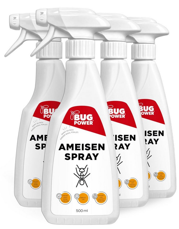 BugPower Insektenspray Ameisen Spray - effektiv gegen Ameisen, 500 ml, 4-St., Effektiv und nachhaltig gegen alle Arten von Ameisen BugPower Insektenspray Ameisen Spray - effektiv gegen Ameisen, 500 ml, 4-St., Effektiv und nachhaltig gegen alle Arten von Ameisen von BugPower