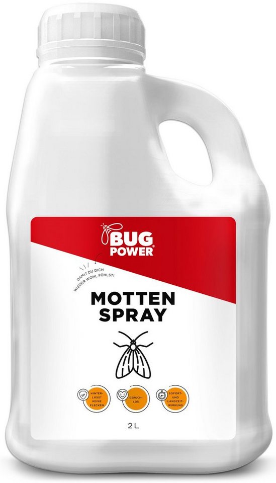 BugPower Insektenspray Motten Spray gegen Kleider- & Lebensmittelmotten, 2000 ml, 1-St. von BugPower