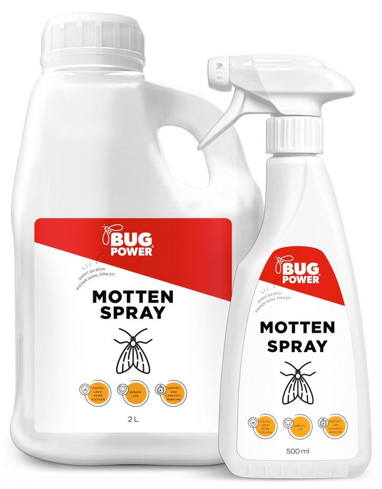 BugPower Insektenspray Motten Spray gegen Kleider- & Lebensmittelmotten, 2500 ml, 1-St. von BugPower