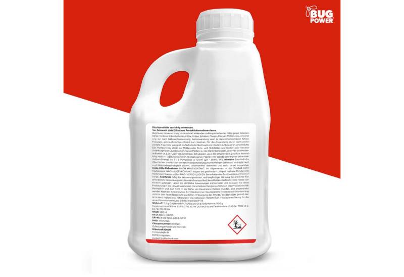 BugPower Insektenspray Motten Spray gegen Kleider- & Lebensmittelmotten, 2500 ml, 1-St. von Silberkraft