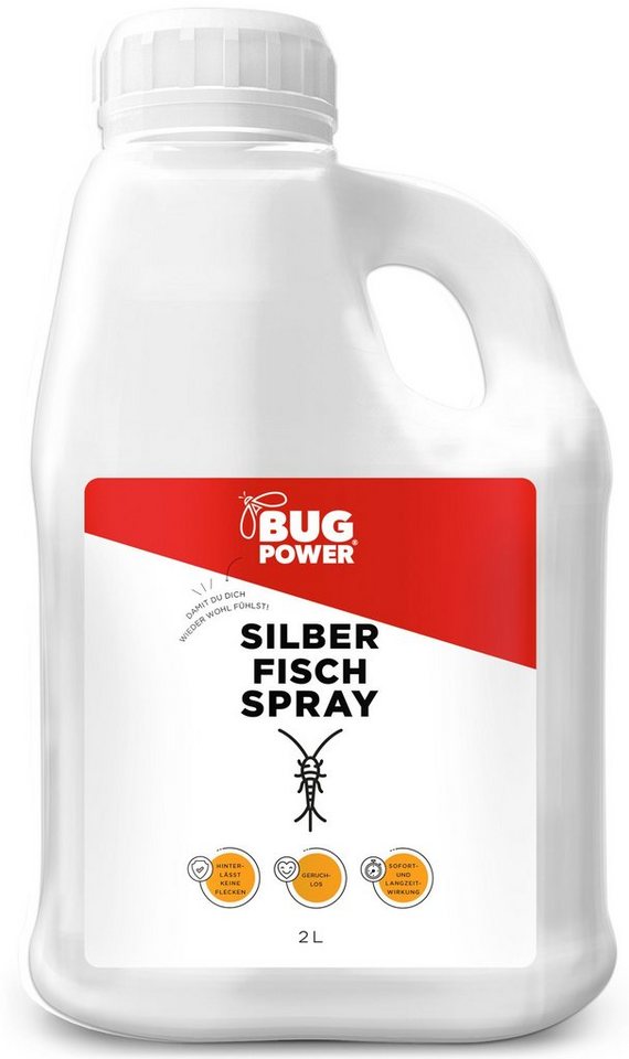 BugPower Insektenspray Silberfisch Spray gegen Papierfische & Silberfische, 2000 ml, 1-St., mit Knock-down-Effekt von BugPower