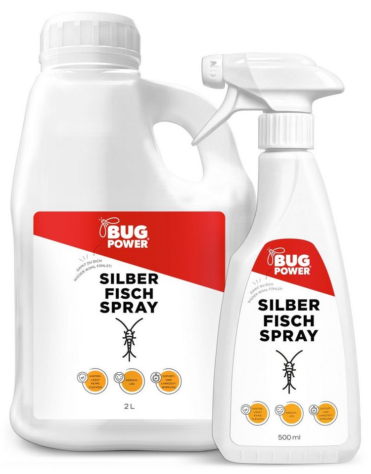BugPower Insektenspray Silberfisch Spray gegen Papierfische & Silberfische, 2500 ml, 1-St., mit Knock-down-Effekt von BugPower