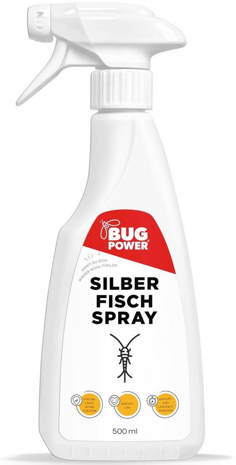 BugPower Insektenspray Silberfisch Spray gegen Papierfische & Silberfische, 500 ml, 1-St., mit Knock-down-Effekt von BugPower