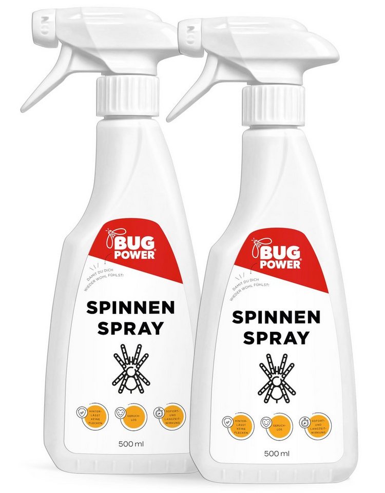 BugPower Insektenspray Spinnen Spray, 500 ml, 2-St., effektiv gegen Spinnen von BugPower