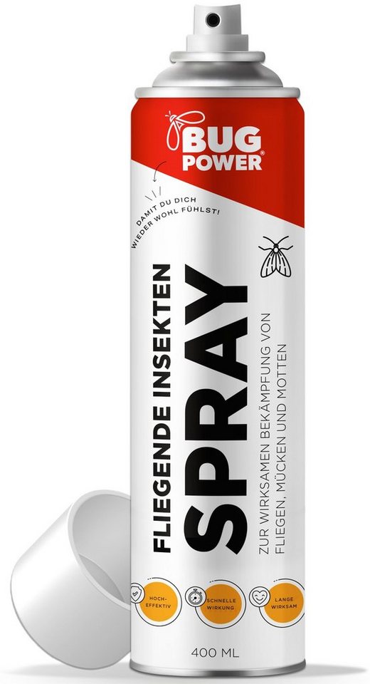 BugPower Insektenspray Spray gegen fliegende Insekten, 400 ml, 1-St. von BugPower