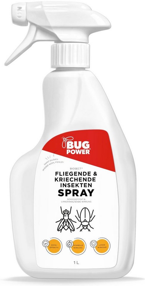 BugPower Insektenspray Universal Insektenspray, 1000 ml, 1-St., gegen alle kriechenden und fliegenden Insekten von BugPower