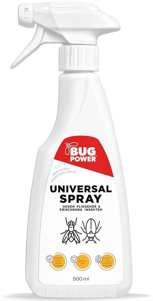 BugPower Insektenspray Universal Insektenspray, 500 ml, 1-St., gegen alle kriechenden und fliegenden Insekten von BugPower