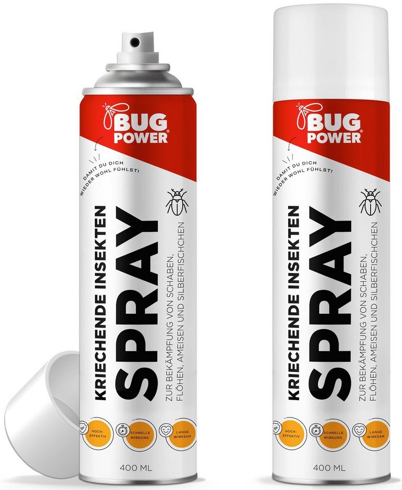 BugPower Wespenspray Spray gegen kriechende Insekten und Wespen, 400 ml, 2-St. von BugPower